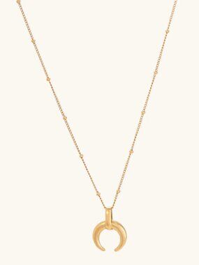 New Victoria Emerson Gold Horn Pendant Satellite Chain Necklace